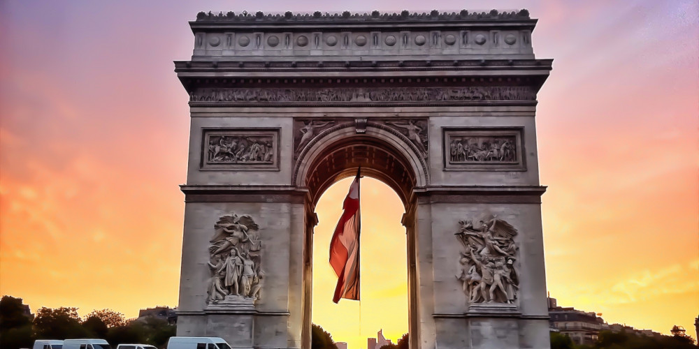 Фото Париж: Триумфальная Арка, Иль-де-Франс (Париж), Франция